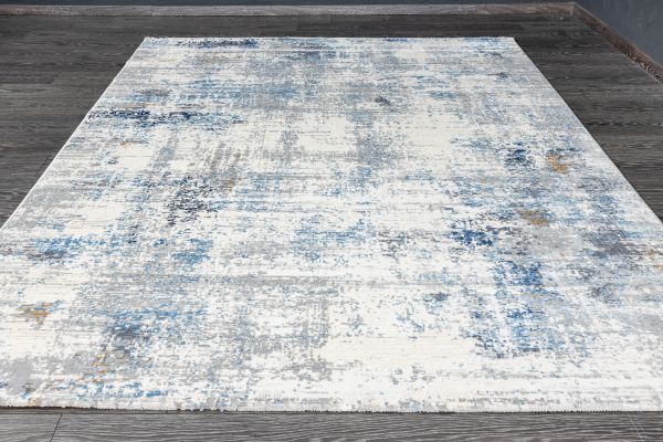 Турецкий ковер из полиэстера и полипропилена «EFES» D152B-L.GRY-L.BLU 80 x 150 см