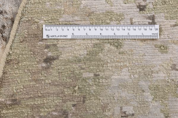 Индийский ковер из шерсти и арт-шёлка «STORM» RN85WH-GREY(Round) 300 x 300 см