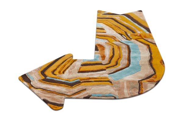 Индийский ковер из эвкалиптового шёлка и шерсти «VELVET MIRAGE» SIGNS YELLOW STONE 125 x 200 см Индийский ковер из эвкалиптового шёлка и шерсти «VELVET MIRAGE» SIGNS YELLOW STONE 125 x 200 см