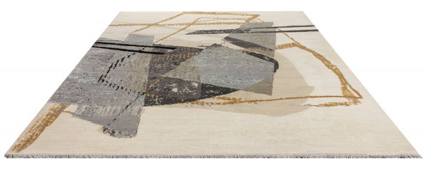 Индийский ковер из шерсти, шёлка и хлопка «HOLLYWOOD ART» CE6689-IVORY-GREY 243 x 291 см Индийский ковер из шерсти, шёлка и хлопка «HOLLYWOOD ART» CE6689-IVORY-GREY 243 x 291 см