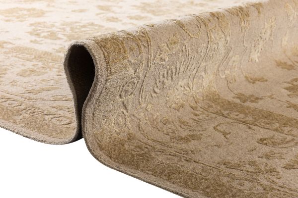 Индийский ковер из шерсти, арт-шёлка и хлопка «MODERN D» JK-A-NATURAL-GOLD 274 x 365 см