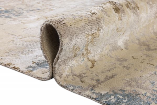 Индийский ковер из арт-шёлка и шерсти «STORM» LPF110-BLUE-GOLD 245 x 348 см Индийский ковер из арт-шёлка и шерсти «STORM» LPF110-BLUE-GOLD 245 x 348 см