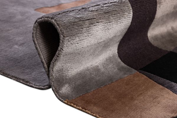 Индийский ковер из шерсти, шёлка и эвкалиптового шёлка «TECTONIC» D2-C5 170 x 243 см