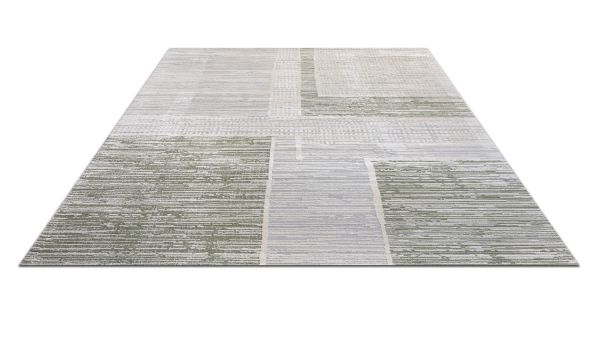 Турецкий ковер из полиэстера и полипропилена «KLASS» 9591A-GRY - GRN 80 x 150 см