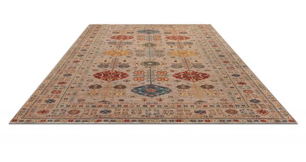 Пакистанский ковер из шерсти «KAZAK ROYAL» GRAY-GRAY(306x430) 306 x 430 см