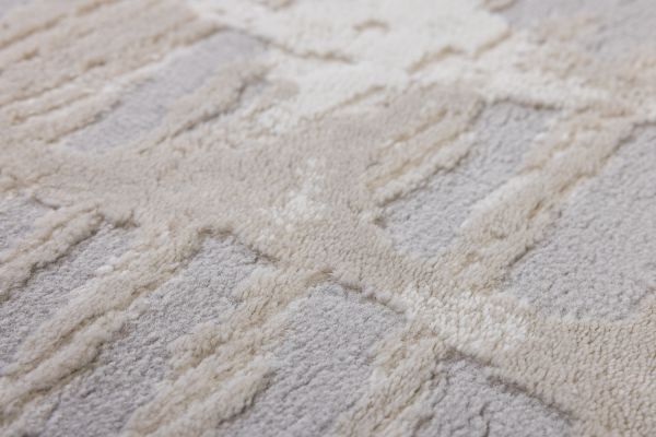 Турецкий ковер из полипропилена и полиэстера «MOON» 2574A-CREAM-L.GREY 80 x 150 см Турецкий ковер из полипропилена и полиэстера «MOON» 2574A-CREAM-L.GREY 80 x 150 см