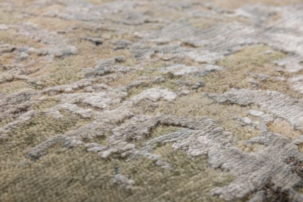 Индийский ковер из шерсти и арт-шёлка «STORM» RN85WH-GREY(Round) 300 x 300 см