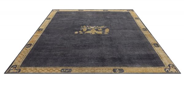 Индийский ковер из шёлка, шерсти и хлопка «VINTAGE SILK» CH05-CH.BLK 244 x 314 см