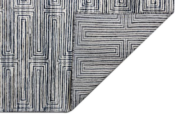 Индийский ковер из шёлка и шерсти «WEST HOLLYWOOD» M44-IVORY-BLACK 244 x 307 см Индийский ковер из шёлка и шерсти «WEST HOLLYWOOD» M44-IVORY-BLACK 244 x 307 см