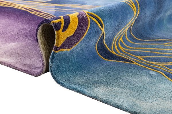 Китайский ковер из шерсти и арт-шёлка «PRISMATIC N» PRS32-BLUE GOLD 168 x 226 см Китайский ковер из шерсти и арт-шёлка «PRISMATIC N» PRS32-BLUE GOLD 168 x 226 см