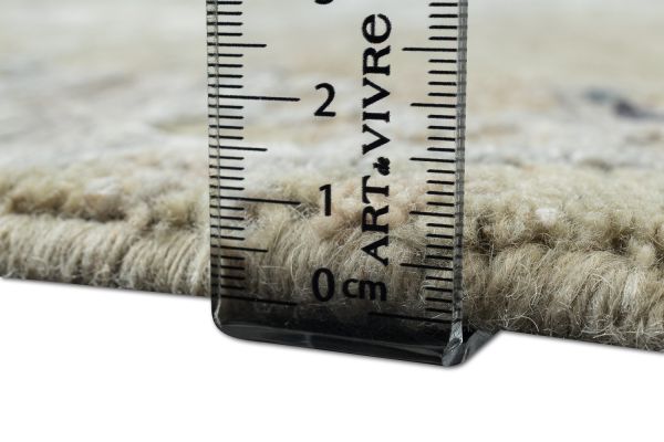 Индийский ковер из шерсти и арт-шёлка «STORM» RN85WH-GREY(Round) 300 x 300 см