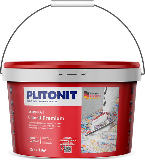 PLITONIT COLORIT Premium светло-серая 2кг (ведро). Класс CG2 WAE 8262