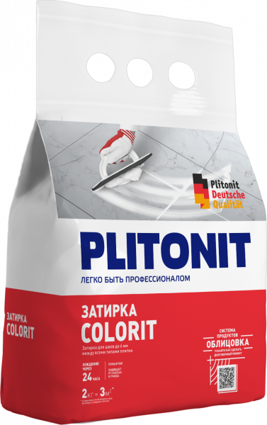 PLITONIT Colorit затирка между всеми типами плитки (1,5-6мм) коричневая 2 кг Н006092