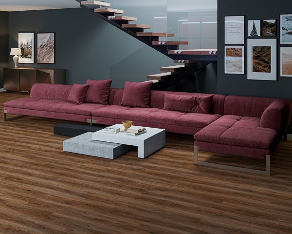Каменно-пластиковый композит SPC ALTA STEP PERFECTO Дуб Коричневый 8807  5мм/0,3мм на замках, V4, на подложке