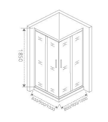 Pandora DR душевое ограждение 900x1850 НЕ00013 BAS