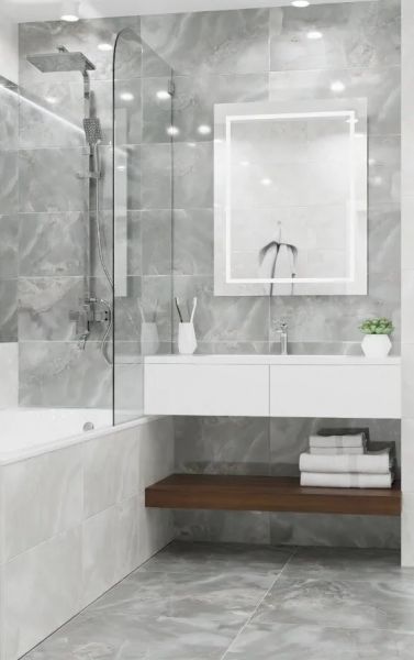 Керамогранит Opale Grey R (Опал Грэй) 600х600 серый матовый Азори