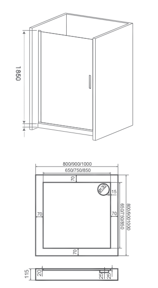 Pandora DR душевое ограждение 900x1850 ПД00070 BAS