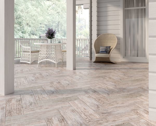 Вестерн Вуд Керамогранит 199*603*8,5мм белый (0,12*8*64) Ласселсбергер