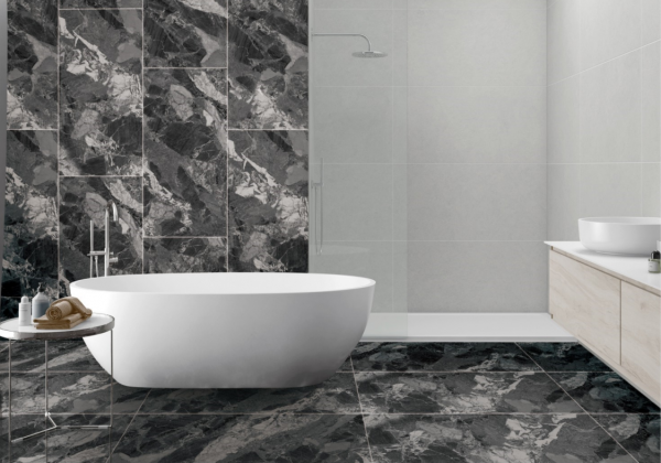 Керамогранит JF1296 1200*600*9 темно-серый мрамор полированный (0,72*3) Китай