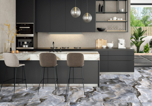 Керамогранит JF1298 1200*600*9 серо-голубой мрамор полированный (0,72*3) Китай