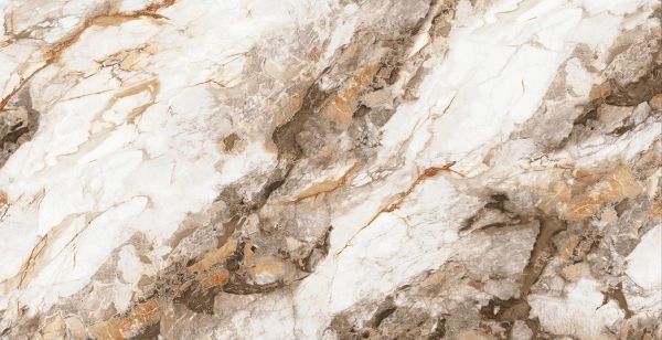 Керамогранит JF12121DJ 1200*600*9 полир.мрамор бело-коричневый с зол.прожилками (0,72*2) Китай