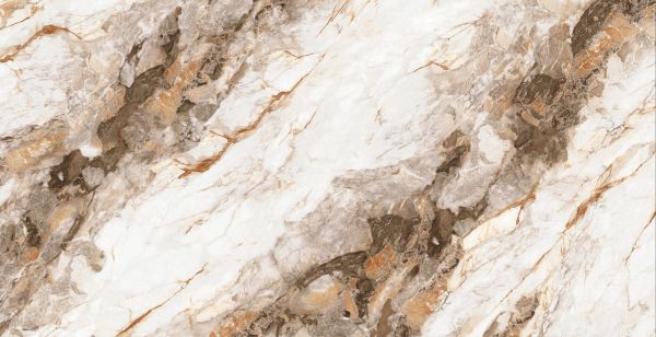 Керамогранит JF12121DJ 1200*600*9 полир.мрамор бело-коричневый с зол.прожилками (0,72*2) Китай