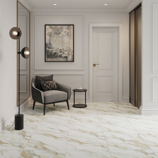 Рерих КГ 450*450*8 мрамор белый (0,203*8=1,62*26) Ласселсбергер