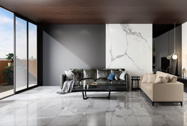 Керамогранит 1200*600*8,5 серый мрамор полированный (0,72*3) Китай